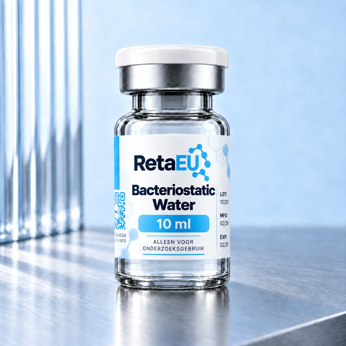 Bacteriostatic Water 10 ml – frontale productfoto